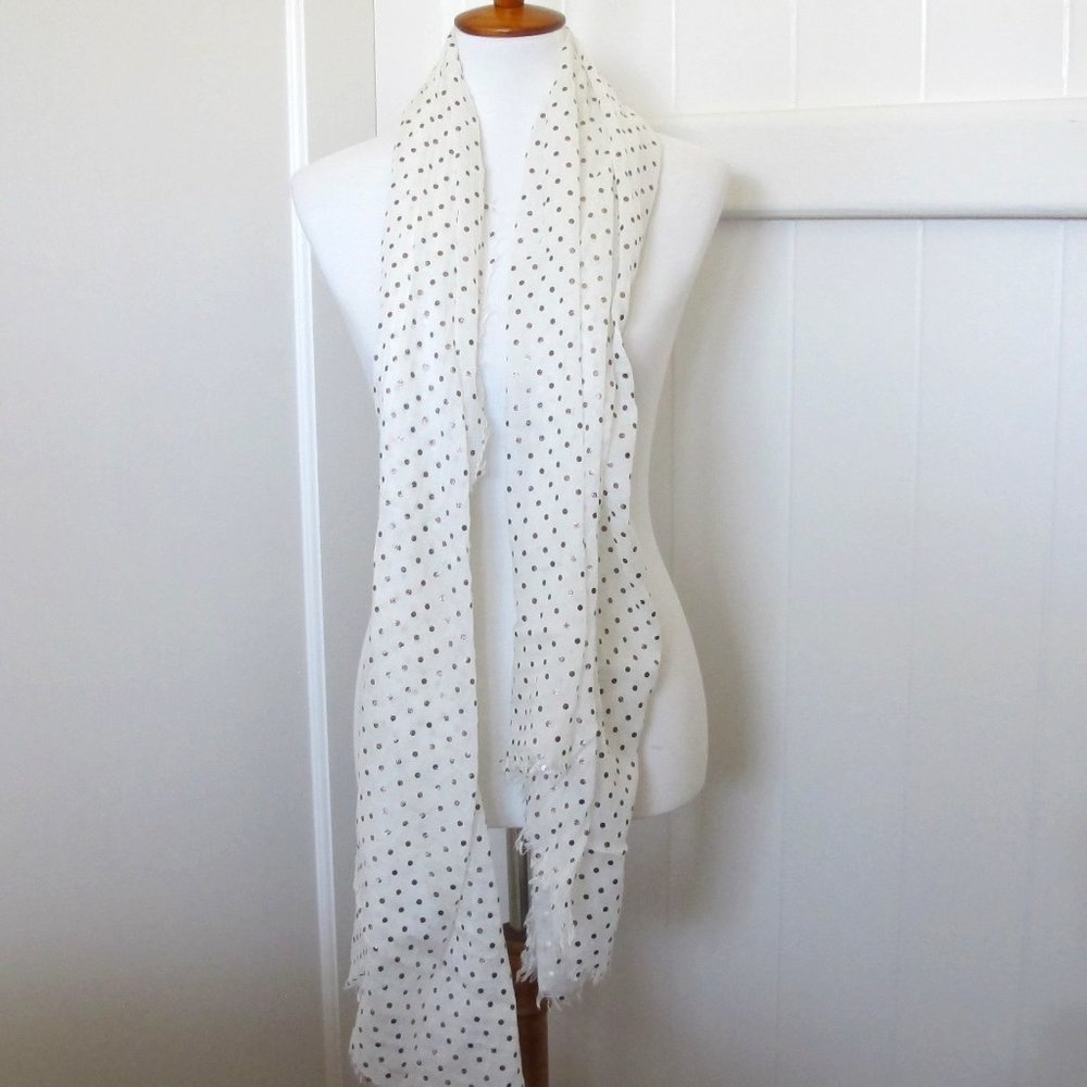 Cream and Bronze Light Weight Scarf